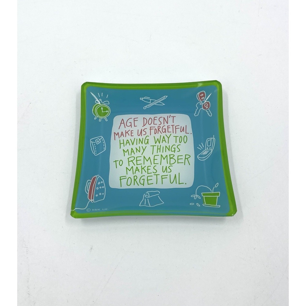 Hallmark Decorative Plate "Age doesn't make us forgetful.." Green/Blue